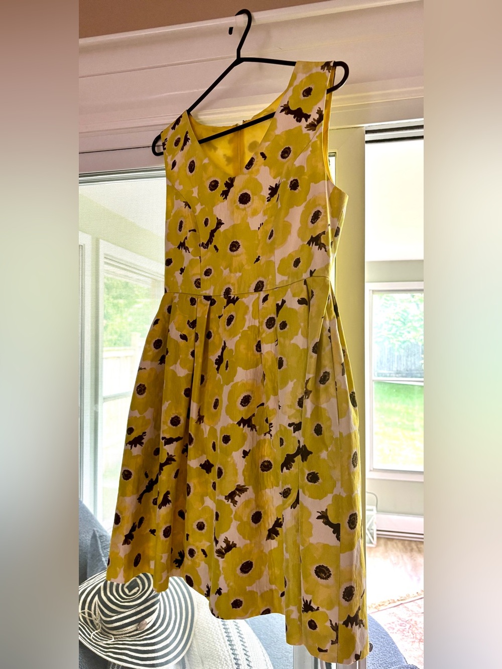 Sunshine Happy 😃 Floral Sleeveless A-Line Dress, 100% Silk